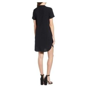All In Favor Hailey Crepe Shift Mini Dress Business Casual In Black Size XS NWT